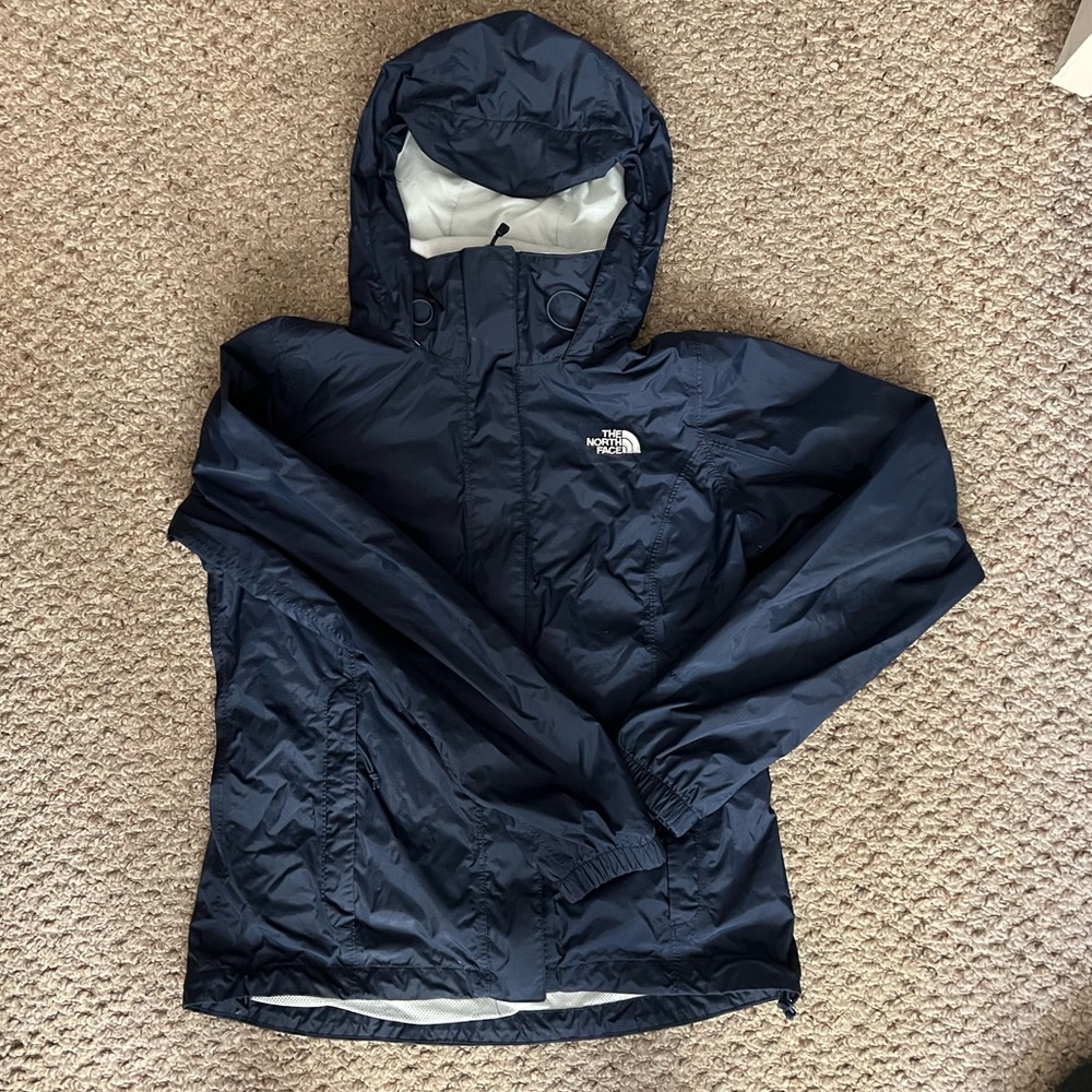 The North Face rain jacket.  Navy small.